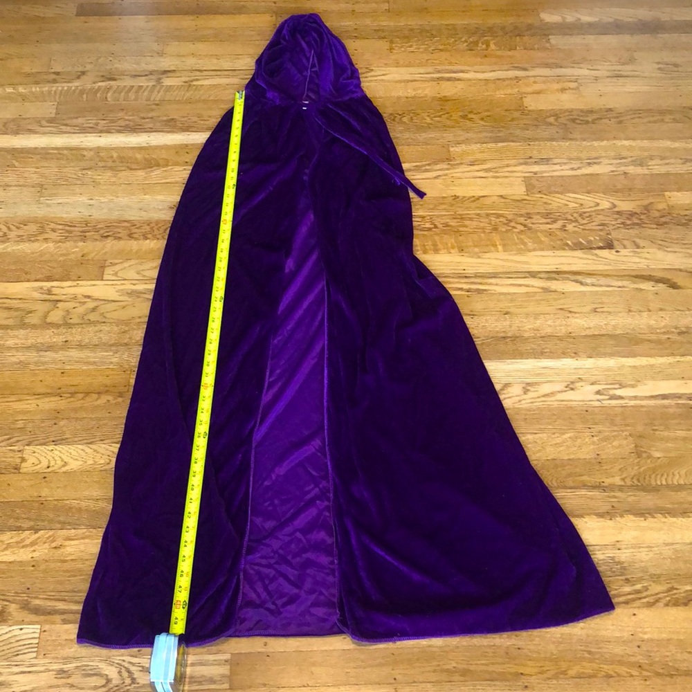 Purple velvet costume cape with hood